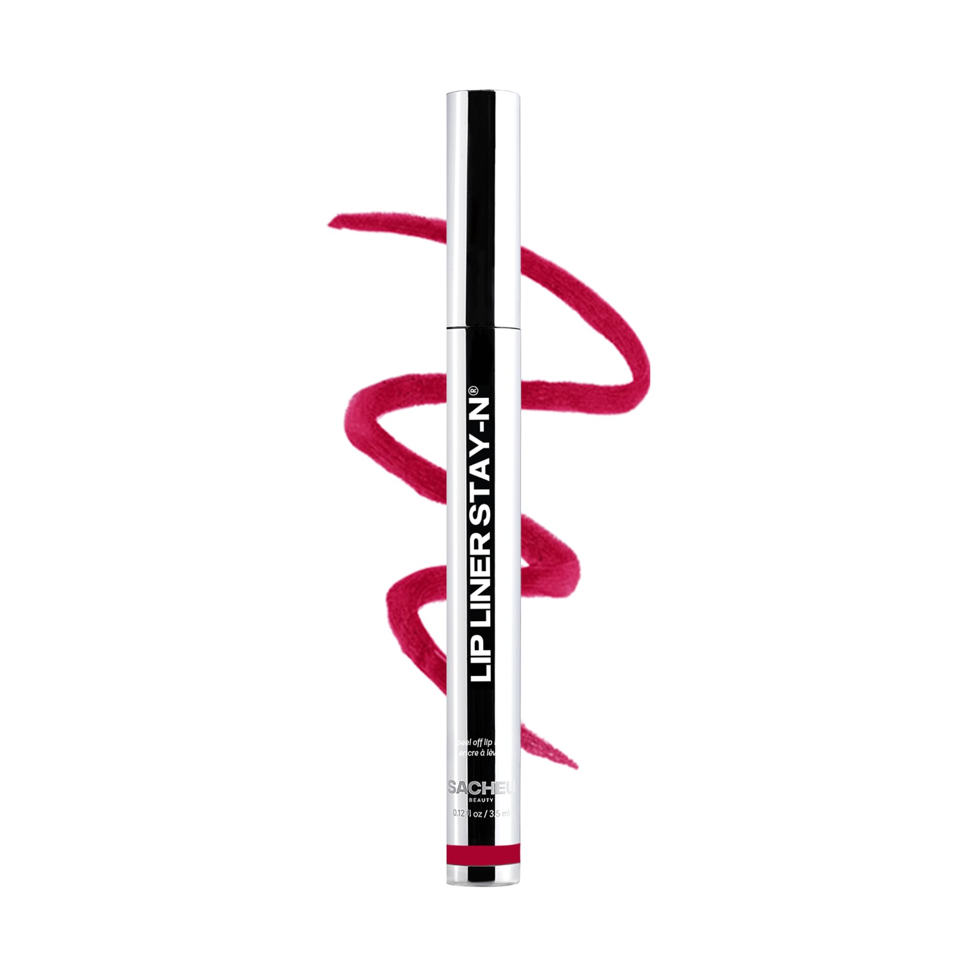 Sacheu Lip Liner STAY-N Peel Off Lip Stain — Long Lasting Waterproof Lip Tint with Hyaluronic Acid & Vitamin E — Transfer Proof Matte Finish, Vegan & Cruelty-Free (p-INKED)