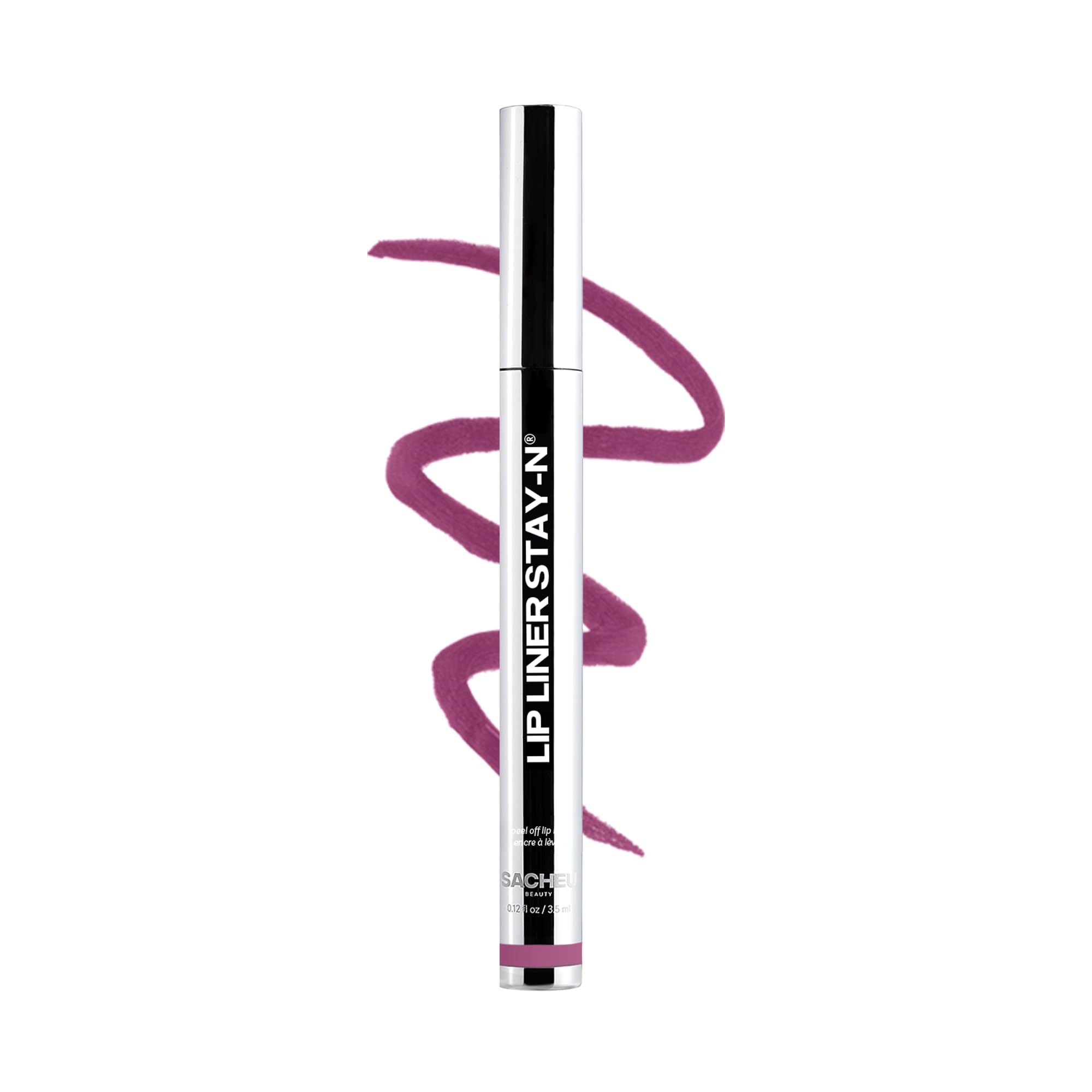 Sacheu Lip Liner STAY-N Peel Off Lip Stain — Long Lasting Waterproof Lip Tint with Hyaluronic Acid & Vitamin E — Transfer Proof Matte Finish, Vegan & Cruelty-Free (p-INKED)