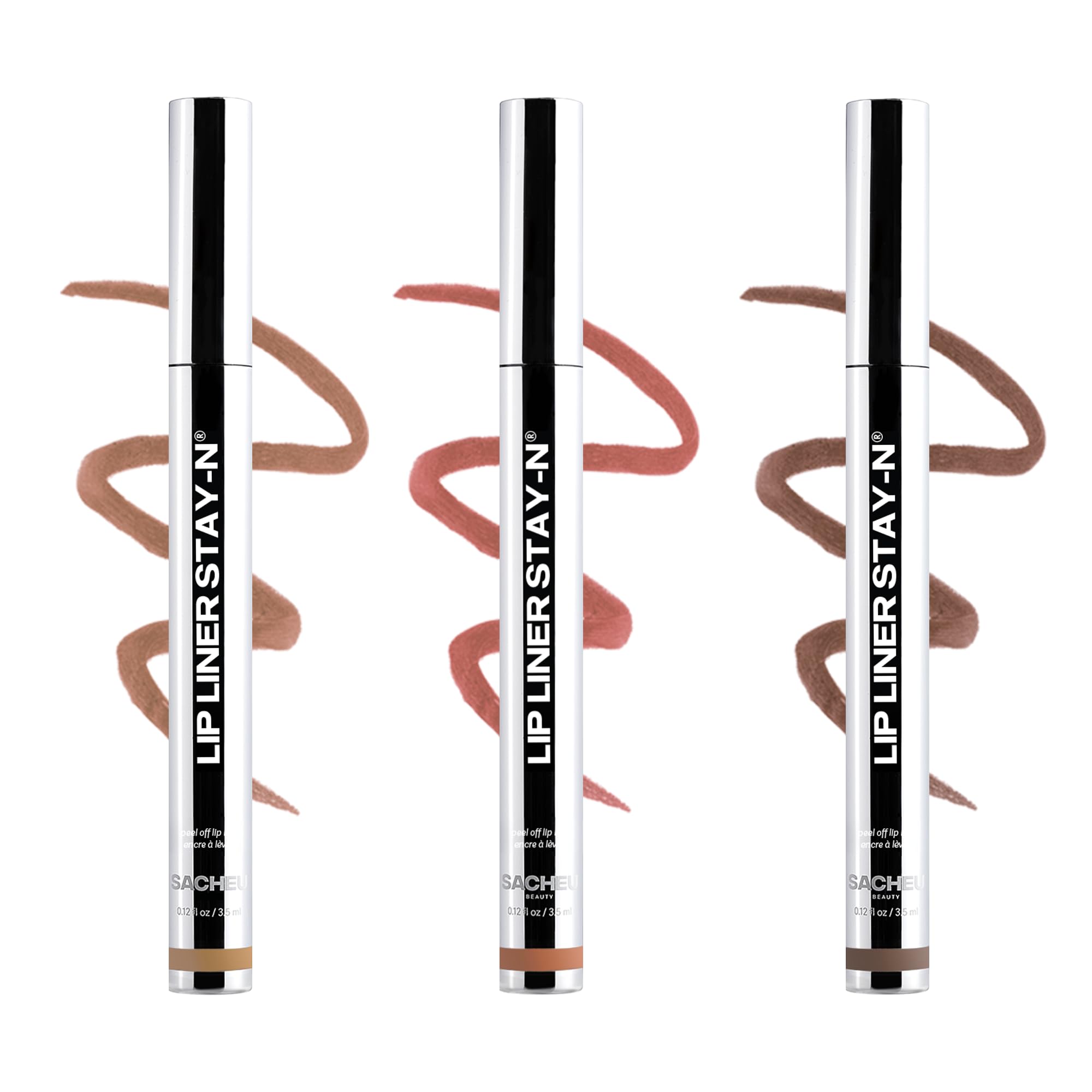 Sacheu Lip Liner STAY-N Peel Off Lip Stain — Long Lasting Waterproof Lip Tint with Hyaluronic Acid & Vitamin E — Transfer Proof Matte Finish, Vegan & Cruelty-Free (p-INKED)