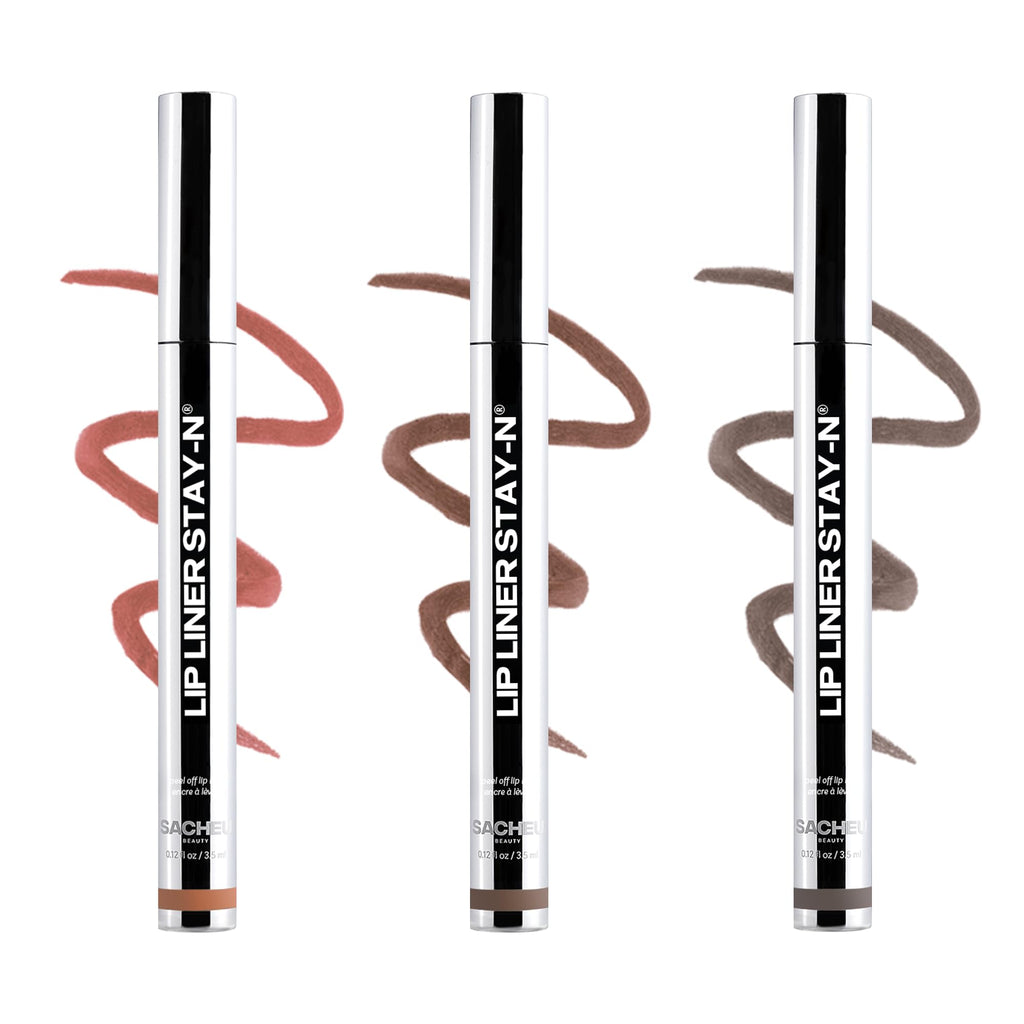 Sacheu Lip Liner STAY-N Peel Off Lip Stain — Long Lasting Waterproof Lip Tint with Hyaluronic Acid & Vitamin E — Transfer Proof Matte Finish, Vegan & Cruelty-Free (p-INKED)