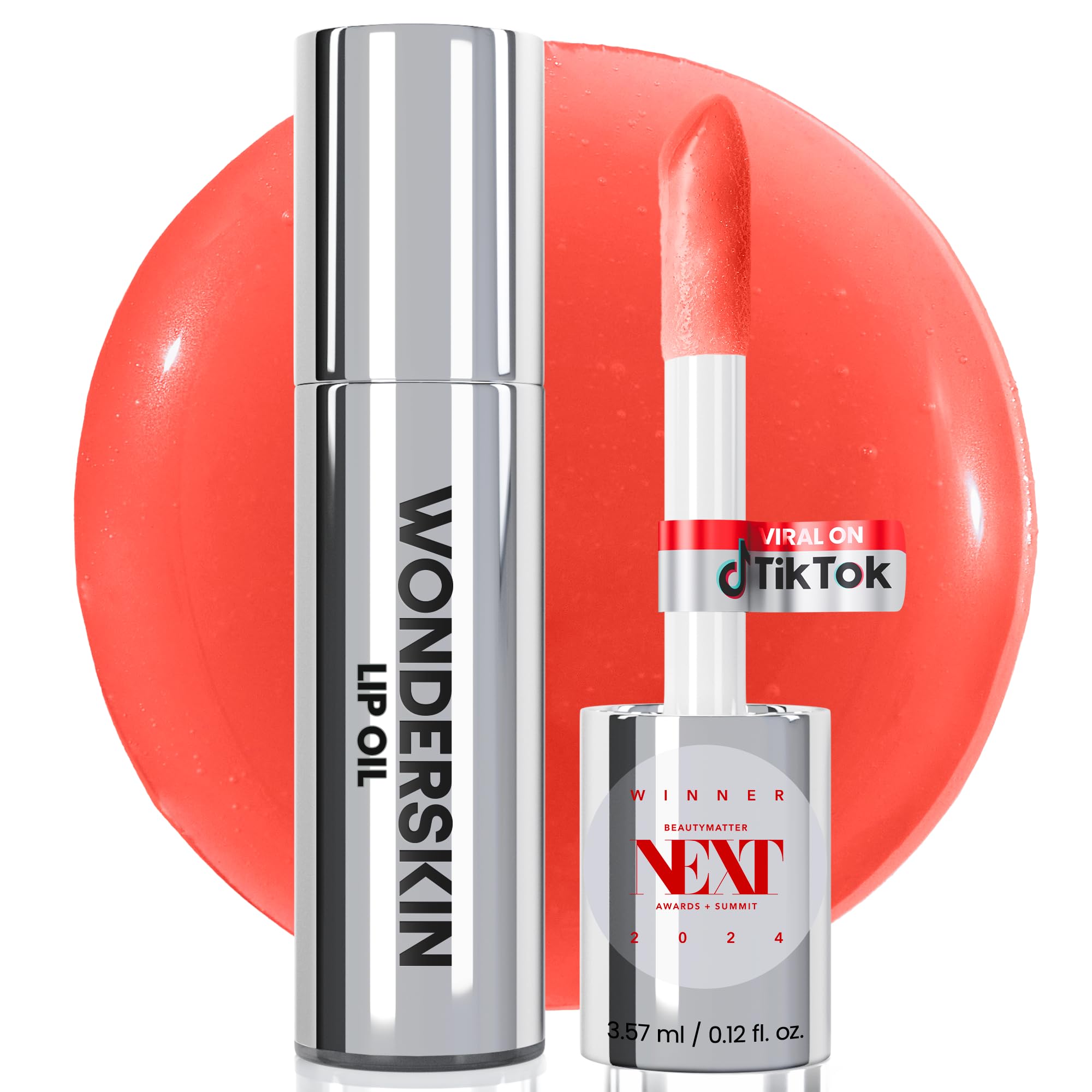 Wonderskin Lip Oil - Lip Rehab Serum Oil, Hydrating and Moisturizing Clear Serum for Dry Lips - Natural, Vegan and Non-sticky (Clear)